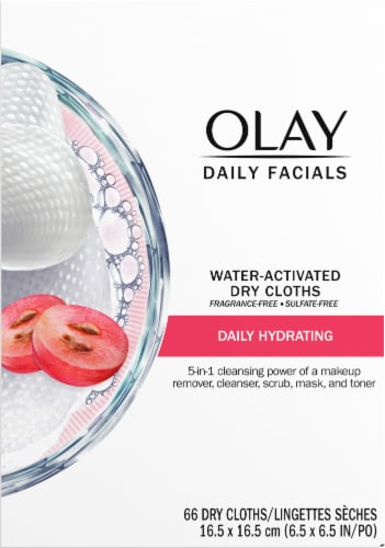 Olay Daily Facials 5-In-1 Hydrating Cleansing Cloths with Grapeseed Extract Perspective: left