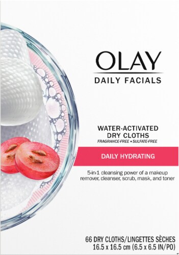 Olay Daily Facials 5-In-1 Hydrating Cleansing Cloths with Grapeseed Extract Perspective: left