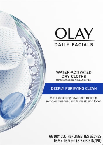 Olay Daily Facials Deeply Purifying Facial Cleansing Cloths Perspective: left