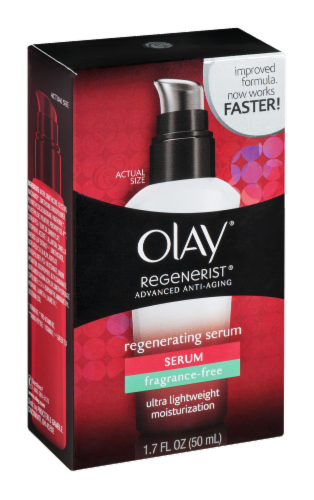Olay Regenerist Advanced Anti-Aging Fragrance-Free Regenerating Serum Perspective: left