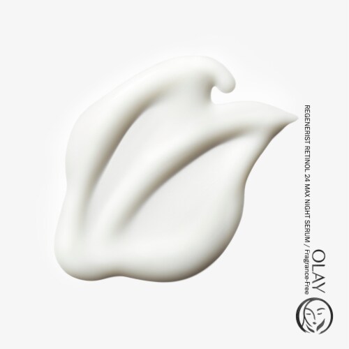 Olay Regenerist Retinol 24 Max Fragrance-Free Night Serum Face Moisturizer Perspective: left
