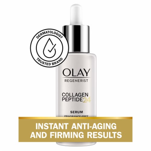 Olay Regenerist Collagen Peptide 24 Serum Fragrance-Free Face Moisturizer Perspective: left