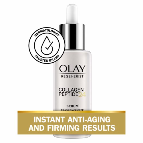 Olay Regenerist Collagen Peptide 24 Serum Fragrance-Free Face Moisturizer Perspective: left