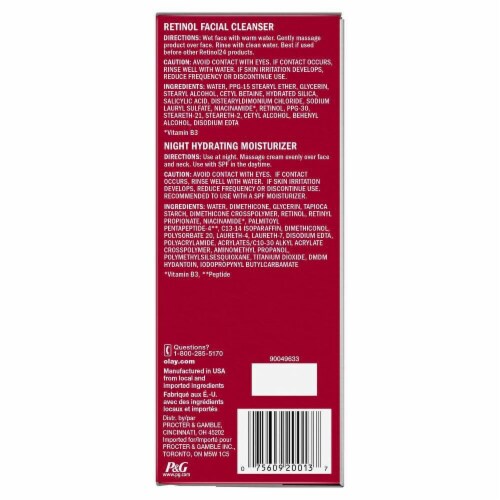 Olay Regenerist Face wash + Facial Moisturizer Duo Pack with Retinol 24 +Peptides Perspective: left