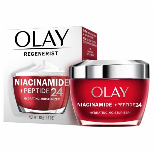 Olay Regenerist Facial Moisturizer with Niacinamide + Peptide 24 Perspective: left