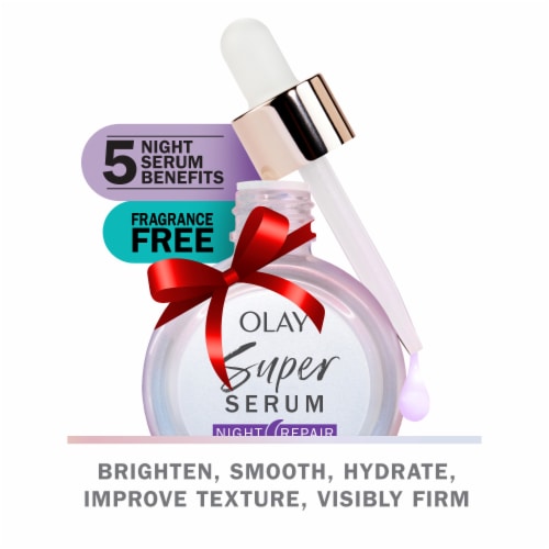 Olay Super Serum Facial Moisturizer Night Repair Perspective: left