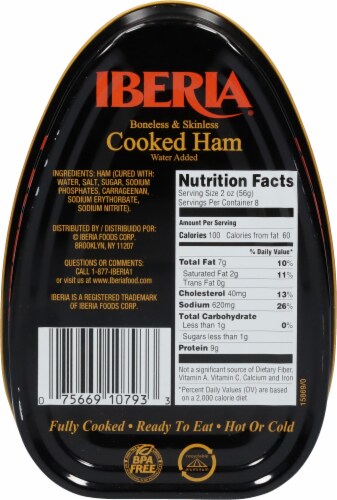 Iberia Boneless & Skinless Cooked Ham 16 oz Perspective: left