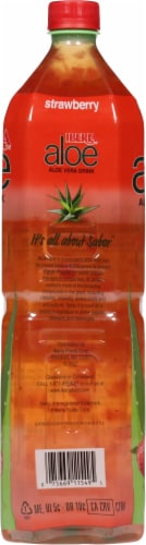 Iberia Strawberry Aloe Vera Drink with Pure Aloe Pulp 50.8 fl oz Perspective: left