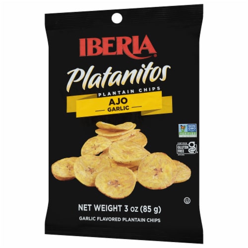 Iberia Garlic Plantain Chips 3 oz Perspective: left