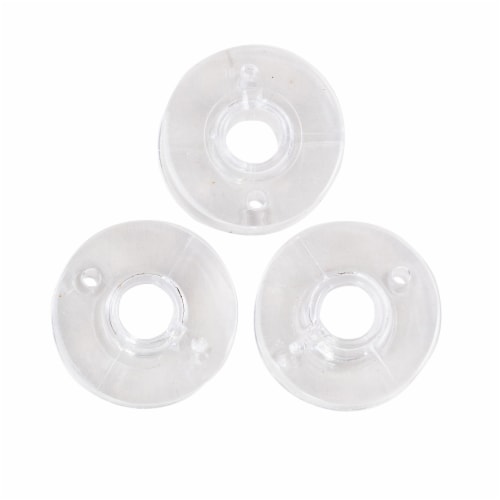 SINGER Transparent Plastic Class 15 Bobbins-12/Pkg Perspective: left
