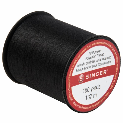 SINGER® All Purpose Polyester Thread - Black Perspective: left