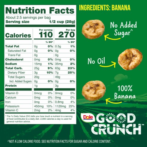 Dole Good Crunch Original Banana Bites 2.5 oz Perspective: left