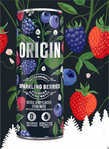Origin™ Sparkling Berries Spring Water Pack Perspective: left