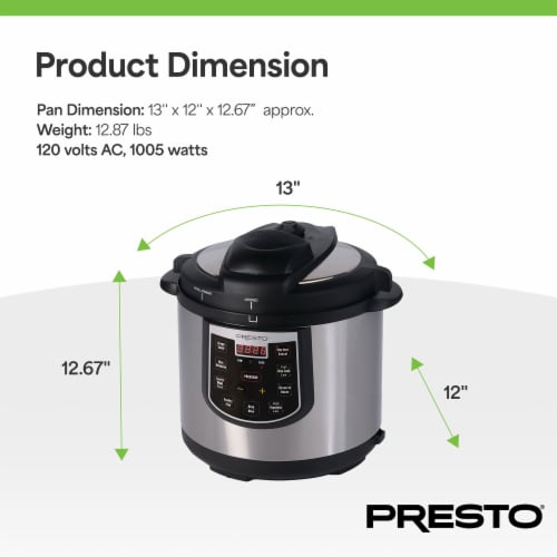 Presto 6-Quart Programmable Electric Pressure Cooker Plus Perspective: left