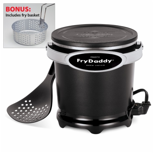 Presto FryDaddy Plus Electric Deep Fryer - Black Perspective: left