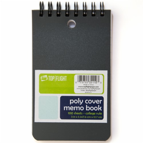 Top Flight College Rule Memo Book - Assorted Perspective: left