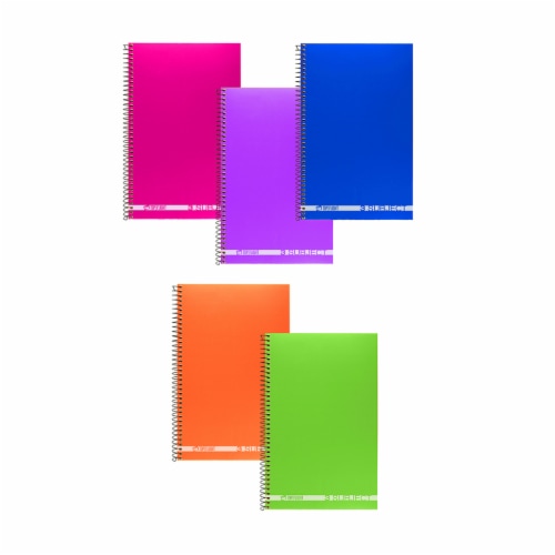 Top Flight Boss College Ruled 3-Subject Notebook - 108 Sheets - Assorted Perspective: left