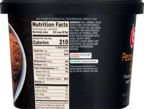 Perry's Ice Cream® Peanut Butter Cup Ice Cream Tub Perspective: left