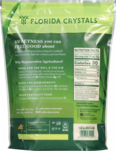 Florida Crystals Organic Raw Cane Sugar Perspective: left
