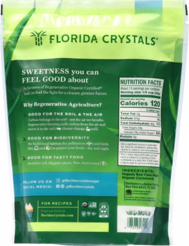 Florida Crystals Regenerative Organic Powdered Raw Cane Sugar Perspective: left