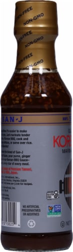 San-J Korean Gluten Free BBQ Marinade and Stir-Fry Sauce Perspective: left
