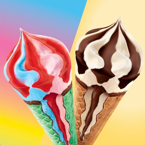 Klondike Unicorn Dreamin' & Vanilla Chillin' Frozen Dairy Dessert Cone Perspective: left