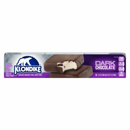 Klondike Dark Chocolate Frozen Dairy Dessert Bars Perspective: left