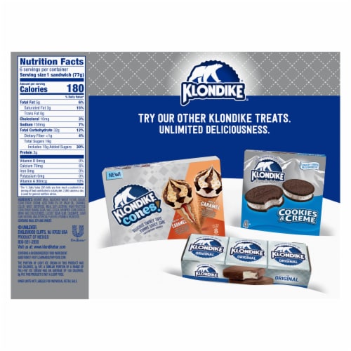 Klondike Original Classic Vanilla Light Ice Cream Sandwiches Perspective: left