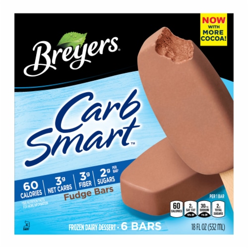 Breyers CarbSmart Fudge Frozen Dessert Bars Perspective: left