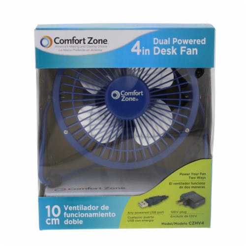 Comfort Zone High Velocity Desk Fan Assorted, 4 in Kroger
