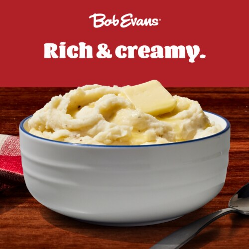 Bob Evans Garlic Mashed Potatoes Single Serve Perspective: left