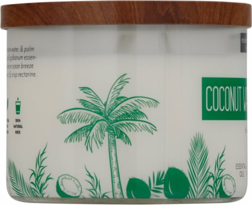 Candle-lite® Essential Elements® Jar Candle - Coconut Water & Palm Leaf Perspective: left