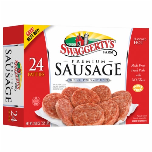 Swaggerty's Farm® 24 Premium Sausage Patties Hot Perspective: left