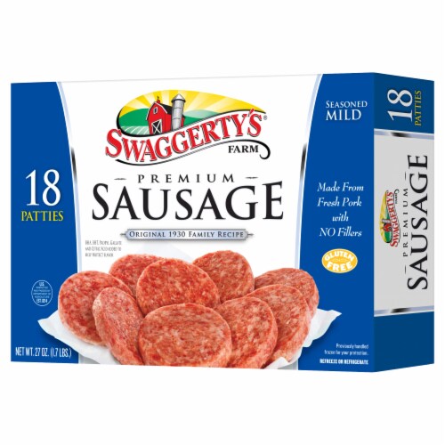 Swaggerty's Farm® 18 Premium Breakfast Sausage Patties, Mild Perspective: left