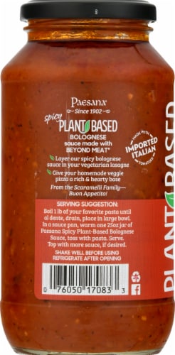 Paesana Spicy Plant-Based Bolognese Sauce Perspective: left