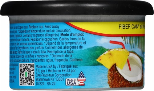 Little Trees® Fiber Can® Caribbean Colada® Air Freshener Perspective: left