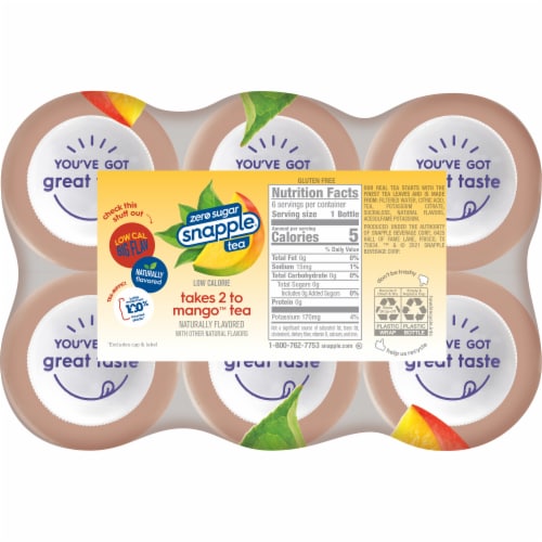 Snapple Zero Sugar Takes 2 to Mango Tea Perspective: left