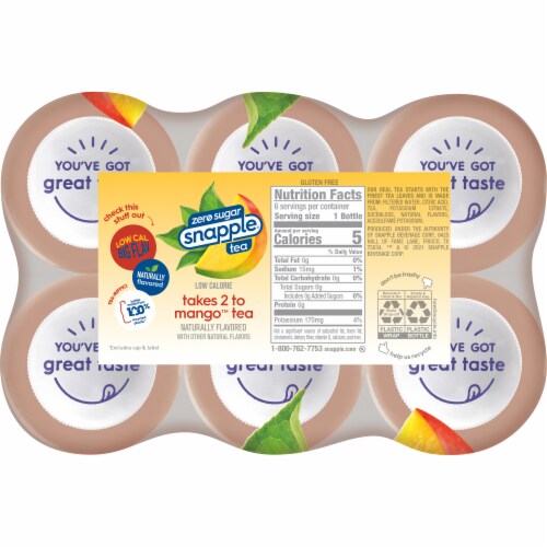 Snapple Zero Sugar Takes 2 to Mango Tea Perspective: left