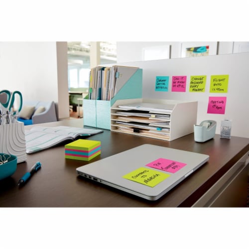 Post-it® Super Sticky Notes Cube - Assorted Perspective: left