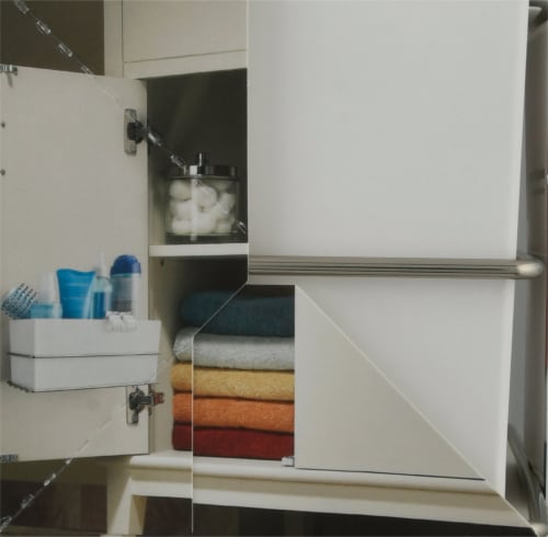 Command Bath Wall and Cabinet Organizer - Satin Nickel Perspective: left