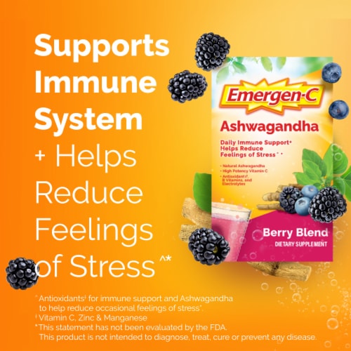 Emergen-C Vitamin C Ashwagandha Drink Mix Perspective: left