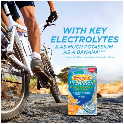 Emergen-C Hydration+ Sports Drink Mix with Vitamin C Powder Packets Perspective: left