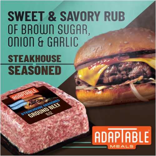 Adaptable Meals Steakhouse Seasoned Ground Beef Perspective: left