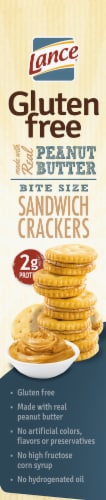 Lance Gluten Free Peanut Butter Bite Size Sandwich Crackers Perspective: left