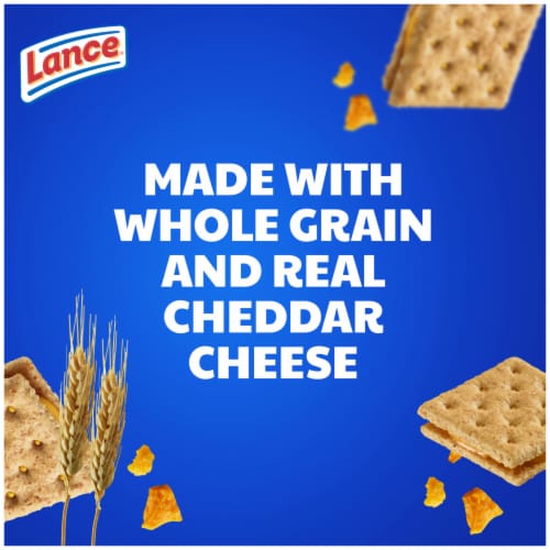 Lance Sandwich Crackers Made With Whole Grain Crackers Cheddar Cheese 8 Packs Perspective: left