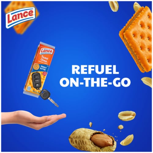 Lance Sandwich Crackers ToastChee Peanut Butter 10 Individual Packs Perspective: left