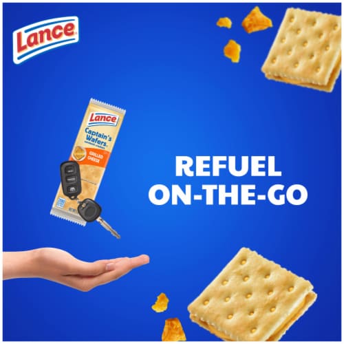 Lance Sandwich Crackers Captain's Wafer Grilled Cheese 10 Individual Packs Perspective: left