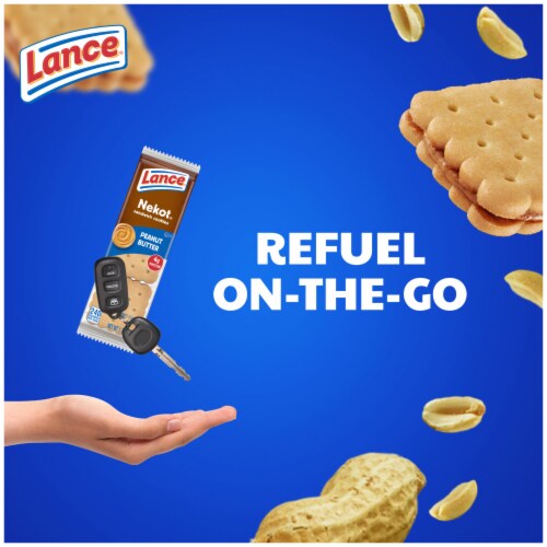 Lance Sandwich Cookies Nekot Peanut Butter 10 Individually Wrapped Packs Perspective: left
