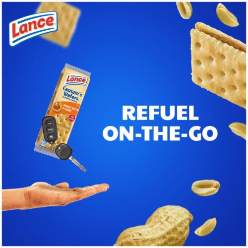 Lance Sandwich Crackers Captain's Wafers Peanut Butter And Honey 10 Packs Perspective: left