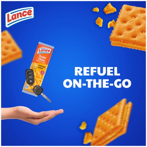 Lance Sandwich Crackers ToastChee Cheddar 10 Individually Wrapped Packs Perspective: left
